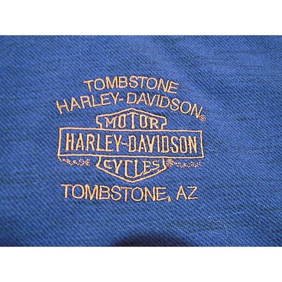 Harley Davidson Polo Shirt Tombstone Arizona Navy Blue Motorcycles Biker Size XL - Picture 4 of 10